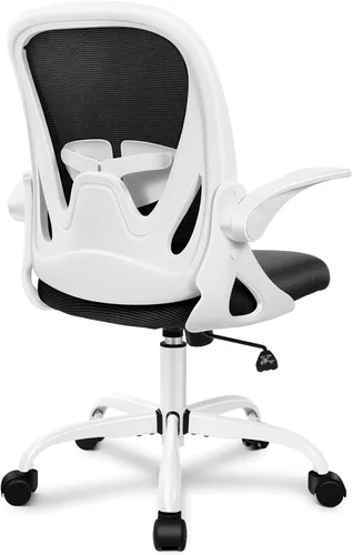 Miniatura 9 de Primy Silla de Oficina Ergonómica Silla de Escritorio con Reposabrazos Abatibles Silla Giratoria de Escritorio de Malla Transpirable para Caqui