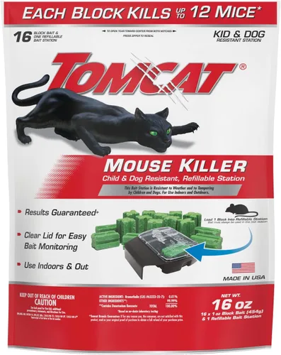 Miniatura 13 de Tomcat Mouse Killer estación desechable para matar ratas y ratones, resistente a niños y perros