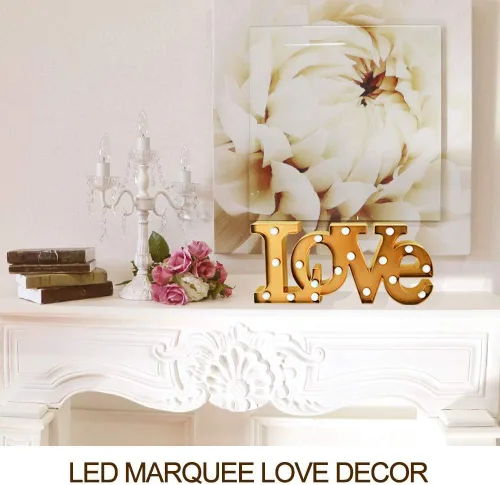 Miniatura 3 de Letrero de amor con luz grande, 16 x 7 pulgadas, para boda, carpa, mesa de boda, decoración romántica y artística de pared para sala de estar