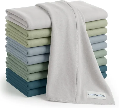 Miniatura 10 de Comfy Cubs - Juego de 10 paños para eructos de bebé - Grandes, 6 capas, 100% algodón ultraabsorbente para baba, saliva y desordenes de bebés recién