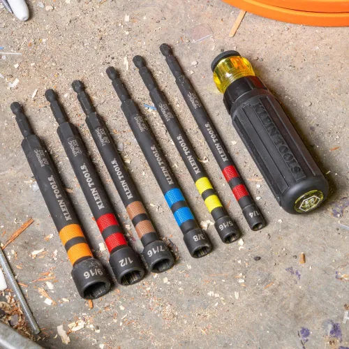 Miniatura 8 de KLEIN TOOLS 32950 Juego de destornillador de impacto con clasificación de trinquete, hueco, potencia magnética, con mango, codificado por color, 6