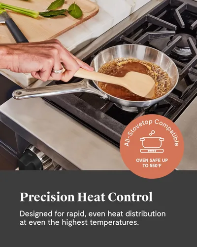 Miniatura 4 de Caraway - Sartén Mini de Acero Inoxidable - Sartén de Freír de Acero Inoxidable de 8 Pulgadas – Apto para Horno y Compatible con Todas las Estufas