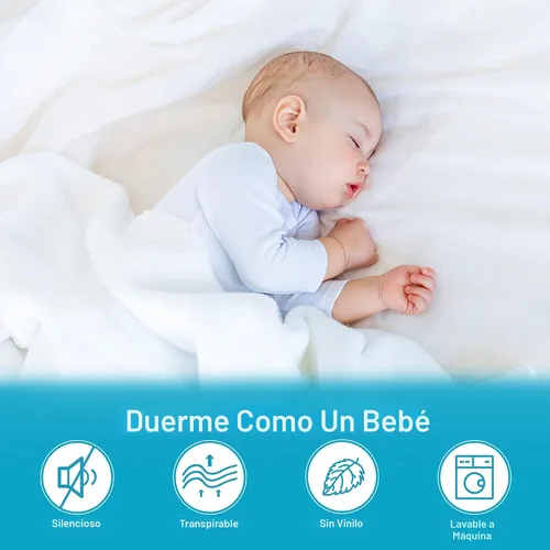 Miniatura 4 de Lunsing Protector de colchón impermeable suave, transpirable, tamaño King, bolsillo de 6 a 18 pulgadas de profundidad, color blanco