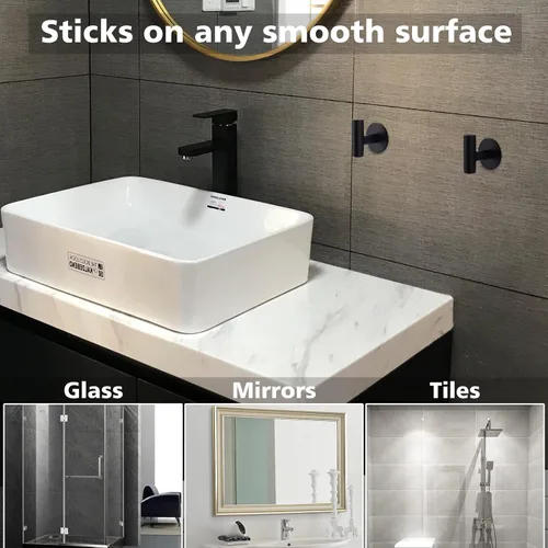 Miniatura 6 de Bntuk Ganchos adhesivos resistentes para pared, de acero inoxidable, impermeables, para colgar en la pared, ganchos para colgar toallas de baño