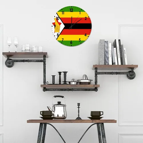 Miniatura 282 de Cheyan Reloj de pared con bandera de Canadá de 12 pulgadas, silencioso, sin tictac, de PVC, funciona con pilas, reloj redondo decorativo, regalo