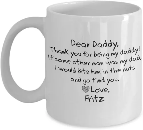 Miniatura 3 de Taza personalizada con texto en inglés «The ORIGINAL!» BITE HIM IN THE NUTS Dog Dad (Dog Dad), regalos divertidos para papá del perro, regalo