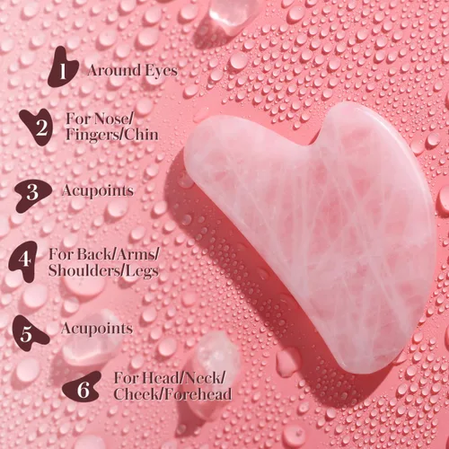 Miniatura 8 de rosenice Gua Sha Herramientas faciales Guasha Herramienta Gua Sha Jade Piedra para el cuidado de la piel facial Cuerpo Acupuntura Alivia