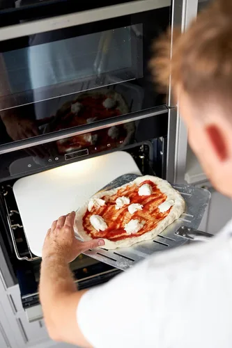 Miniatura 6 de Hans Grill - Piedra para pizza PRO XL, piedra para hornear para pizzas para uso en horno, parrilla o barbacoa, pala de pizza de aluminio anodizado