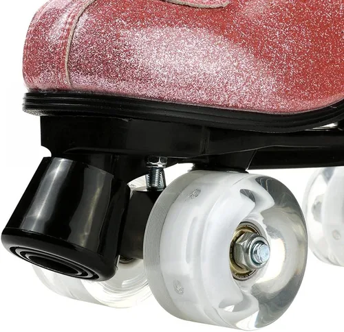 Miniatura 4 de XUDREZ Patines de ruedas para mujeres y hombres, de piel sintética brillante, zapatos de patinaje de alta calidad para principiantes, patines