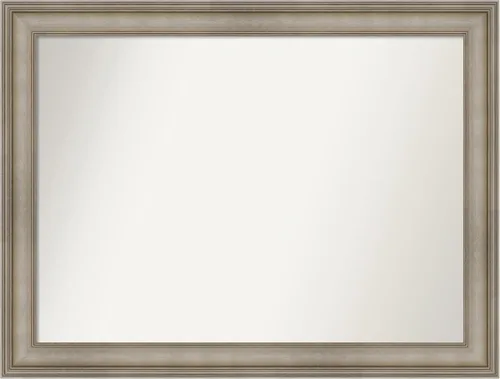 Miniatura 247 de Amanti Art Espejo de baño plateado para sobre el fregadero, 26 x 26 pulgadas, espejo cuadrado de plata antigua, marco de madera tradicional mediano