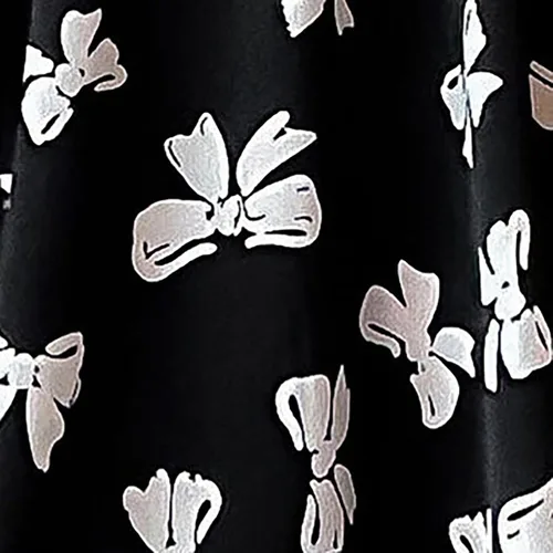 Miniatura 4 de VEFSU Toddler Girl's Print Ruffle Trim Round Neck Puff Sleeve Flared A Line Dress Toddler Sleeveless Flower Girl Flowers