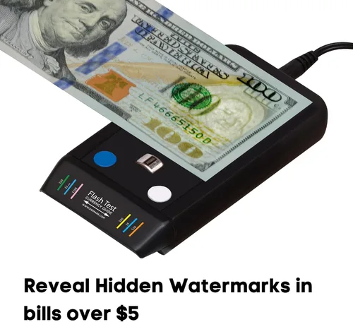 Miniatura 4 de Dri Mark Detector de billetes falsos de prueba de flash, 3 pruebas fáciles en un dispositivo pequeño, marca de agua, tinta, tira de seguridad
