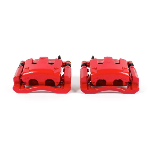 PowerStop Par de pinzas de freno con recubrimiento en polvo rojo trasero para Ford F-350 Super Duty 2005-12 | Ford F-450 Super Duty 2011-12 -