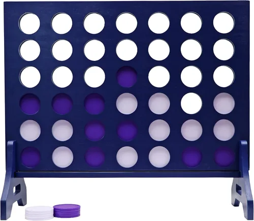 Miniatura 8 de Tailgating Pros Cuatro en una fila gigante azul marino premium con funda de transporte – Juego de patio al aire libre de gran tamaño – ¡Muchos