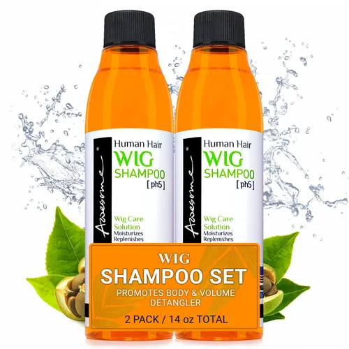 Awesome Champú para peluca de cabello humano, pH 5, solo remojo, cuidado de la peluca, añade cuerpo y volumen, sensación de frescura, 7 onzas