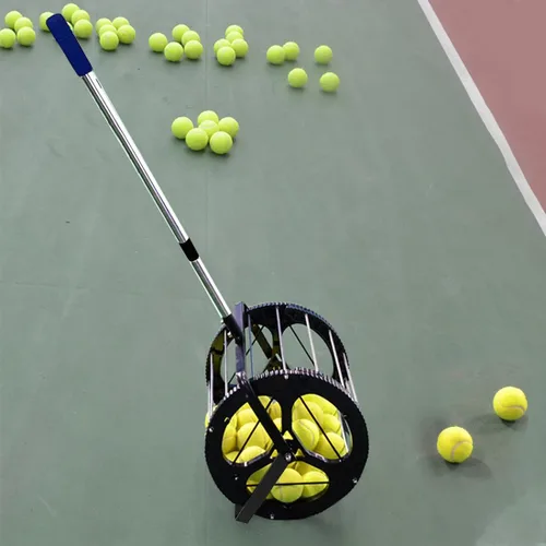 Miniatura 2 de Recogedor de pelota de tenis estilo platen Retrievers automático bola tolva cesta rodante pelota de tenis colector para entrenamiento