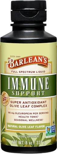 Miniatura 10 de Barlean's Suplemento líquido de apoyo inmunológico con complejo de hoja de olivo de menta, 95 mg de antioxidantes de oleuropeína, 8 onzas
