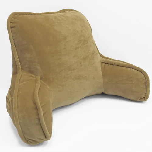 Miniatura 30 de Almohada aterciopelada súper suave para respaldo de lectura, brazos y bolsillos, de 18 pulgadas de alto para sentarse en la cama, sofá, cojín