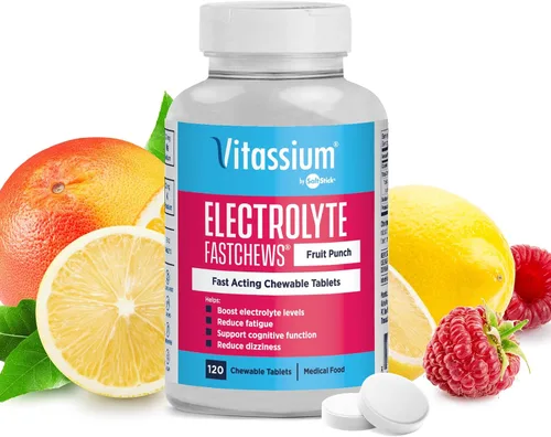 Miniatura 8 de Vitassium FastChews con electrolitos para reposición de sodio y potasio, botella de 60 comprimidos FastChews, uva
