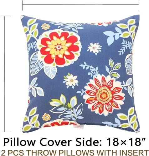 Miniatura 3 de JMGBird Almohadas impermeables para exteriores de 18 x 18 pulgadas para muebles de patio, cama, sofá y sofá Almohadas de exterior con inserto