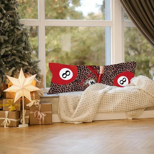 Miniatura 4 de Funda de almohada de cuerpo de 8 bolas con estampado de leopardo rojo a la moda, 20 x 54 pulgadas, decoración de habitación de guepardo, bota roja