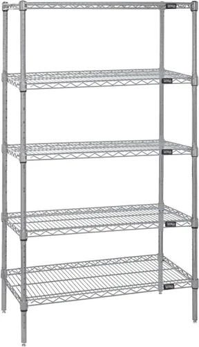 Miniatura 6 de Quantum Storage Systems WR74-1824BK Kit de inicio para estantería de alambre de 4 niveles de altura de 74 pulgadas, acabado negro, 18 pulgadas