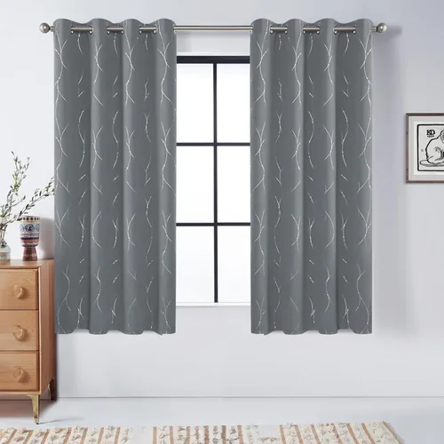 Miniatura 29 de BUHUA - Paneles de cortinas opacas para sala de estar, cortinas grises con aislamiento térmico, cortinas de ventana para dormitorio - 72 pulgadas