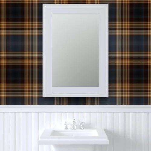 Miniatura 9 de Spoonflower Muestra de Papel Tapiz Despegable - Tartán Azul Marrón Tradicional Inglés Escocés Masculino Rústico Gran Escala Estilo Clásico Elegante