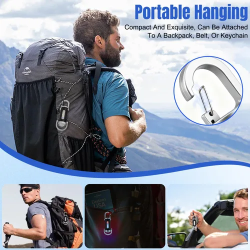 Miniatura 5 de 2 linternas portátiles recargables brillantes, tipo C, USB, mini luz LED, llavero cargador de teléfono, 7 modos de iluminación para campamento