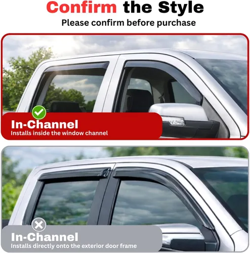 Miniatura 128 de KPY Visor de ventana compatible con Kia Soul 2009-2013, Protector contra lluvia de 4 unidades, deflectores de ventilación de ventana lateral