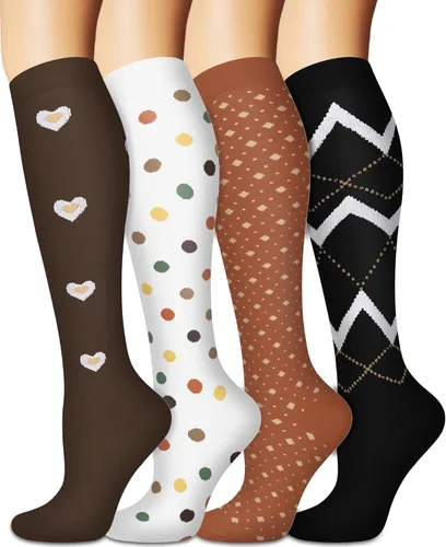 Miniatura 19 de Calcetines de compresión para mujeres y hombres circulación (3 pares) son el mejor apoyo para correr, atletismo, ciclismo, senderismo 01 Negro