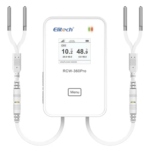 Miniatura 7 de Elitech Sonda de temperatura dual para RCW-360Pro, -40°F a 176°F, sensor digital de detección automática de cable de 16.4 pies con certificado