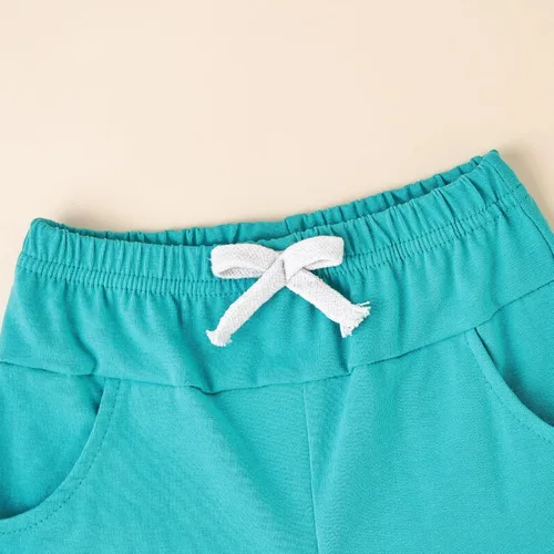 Miniatura 37 de Ropa para bebé niño pequeño, trajes de verano de manga corta, camiseta de retazos y pantalón con bolsillo, conjunto de 2 piezas, 12 meses a 4 años