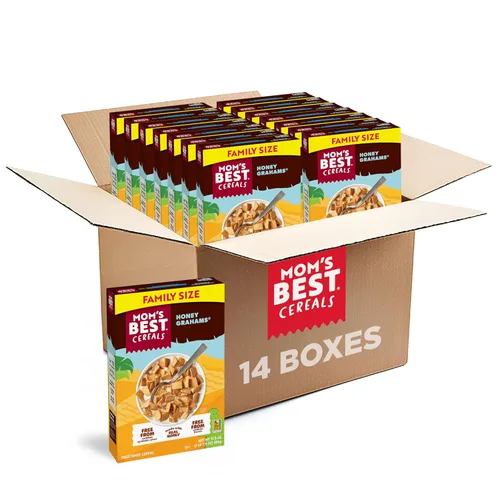 Miniatura 10 de Mom's Best Honey Nut Toasty O's Cereal, proyecto verificado sin OMG, fabricado con grano entero, sin jarabe de maíz de alta fructosa, Kosher, caja