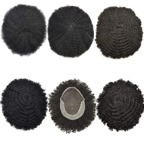 Miniatura 18 de LYRICAL HAIR Afro Kinky Curly Toupee – Cabello humano brasileño para hombre Toupee HD encaje frontal – Afro Americano Hombres Afro Ondulado Sistema