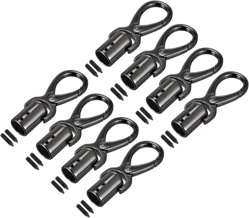 Miniatura 7 de uxcell Tapa de extremo de cordón, 8 piezas de 0.472 in/0.47 pulgadas de tapa de extremo de barril con tornillos para borlas, joyería, hacer bolsa