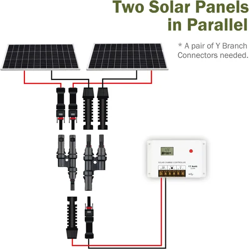 Miniatura 7 de HQST Conector de rama solar Y en par MMF+FFM para conexión paralela entre paneles solares (5 pares)