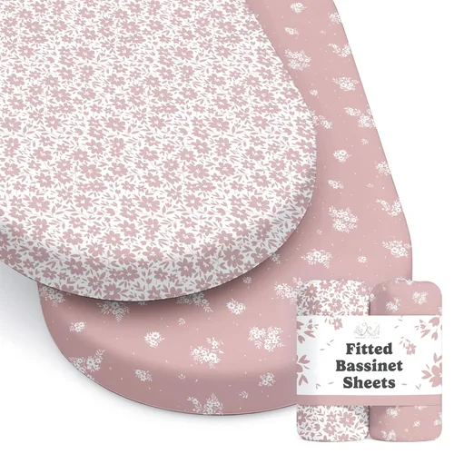 Miniatura 56 de Sábanas de cuna neutrales – Sábanas bajeras para cuna de bebé niña y niño – Paquete de 2 colchones estándar y niños pequeños – Mezcla de algodón