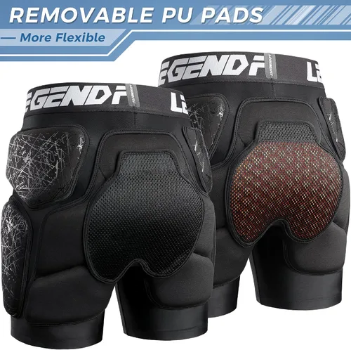 Miniatura 4 de Pantalones cortos protectores acolchados para snowboard, esquí, patinaje sobre hielo, patineta, cadera, glúteos, coxis, protección para hombres