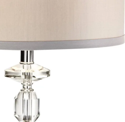 Miniatura 5 de Vienna Full Spectrum Aline - Lámpara de mesa tradicional de 26 1/2 pulgadas de alto, cristal transparente, pantalla gris, sala de estar, dormitorio