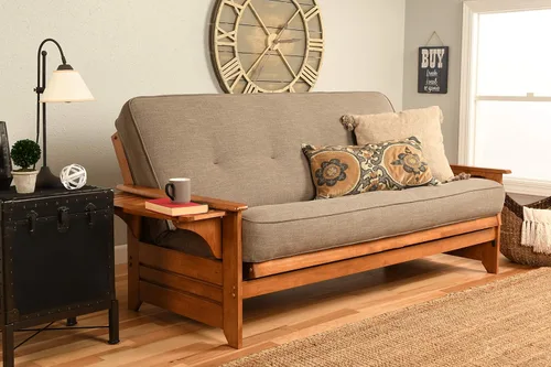Miniatura 19 de Kodiak Furniture Fénix Futon, tamaño matrimonial, gamuza negra Negro (Suede Black)