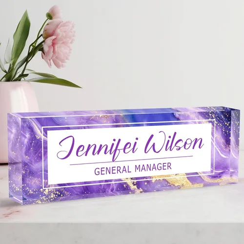 Miniatura 10 de Placa de Nombre Personalizada a Criterio, Placa de Escritorio de Acrílico, Decoración de Oficina para Mujeres y Hombres, Regalos de Agradecimiento