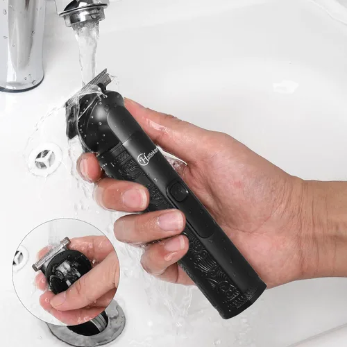 Miniatura 6 de Hatteker Kit de aseo 8 en 1 para hombre, recortadora de hoja en T sin brecha, IPX7 impermeable, juego inalámbrico con cortapelos/recortadora