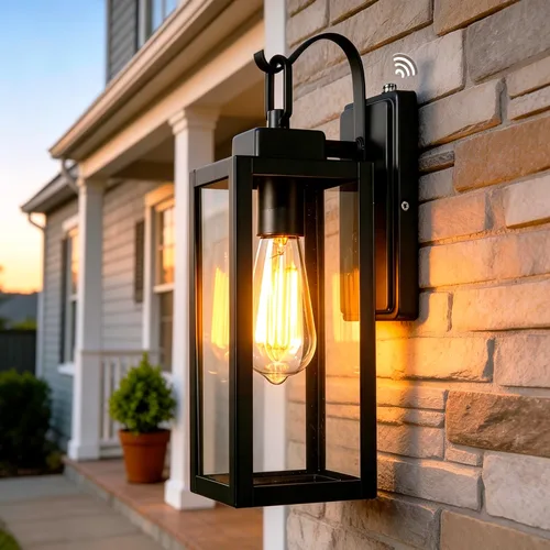 Miniatura 15 de Pia Ricco Luces de Pared Exteriores, Luminaria Exterior Negra Mate con Pantalla de Vidrio Transparente, Iluminación Impermeable para Porche Frontal