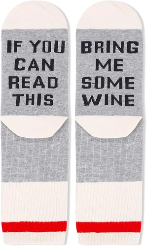 Miniatura 3 de Zmart If You Can Read This Bring Me Donut Tacos - Calcetines de vino para mujer, divertidos regalos de vino