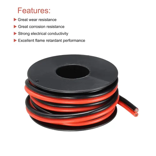Miniatura 4 de MECCANIXITY Alambre de calibre 14, 2 conductores, alambre de silicona paralelo de 14 AWG, alambre trenzado de alambre de cobre estañado, carrete