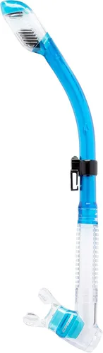 Cressi Adult Diving Dry Snorkel with Splash Guard and Top Valve - Supernova Dry: Designed in Italy Aguamarina translúcida.