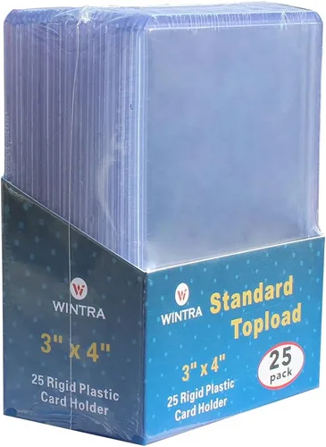 Miniatura 3 de Paquete de 96 portatarjetas duro de 3 x 4 pulgadas y 100 fundas protectoras suaves para tarjetas comerciales y deportivas (96 topload + 100 fundas)