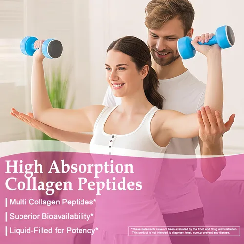 Miniatura 5 de Cápsulas blandas de péptidos de colágeno múltiples, péptidos de colágeno hidrolizados para mujeres y hombres con ácido hialurónico de vitamina C
