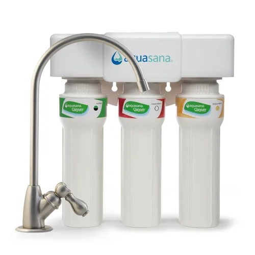 Miniatura 2 de Aquasana Sistema de filtro de agua Claryum de flujo máximo de 3 etapas para debajo del fregadero, filtración de claryum para encimera de cocina